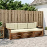 vidaXL Set de canapele de exterior cu pernă 3 pcs Natural și Crem 3382958