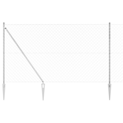 vidaXL Set de St&amp;acirc;lpi de Gard Argintiu Negru 10x1.5m foto