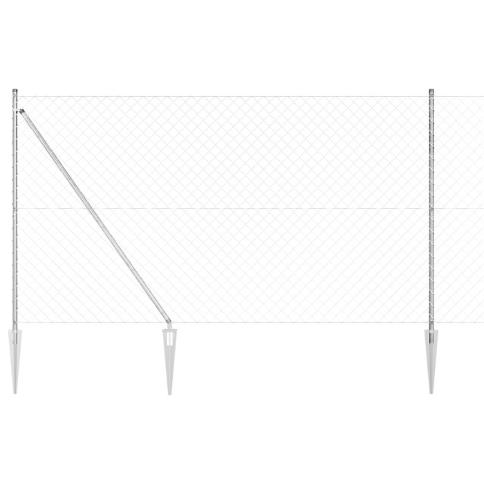 vidaXL Set de St&acirc;lpi de Gard Argintiu Negru 10x1.5m