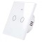Intrerupator inteligent cu touch, Wifi, 2 canale, 10A, Alb