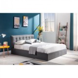 Pat Calypso 160x200 cm Lada Depozitare Tapitat Stofa Gri Somiera Inclusa (cod ML 1506-08)