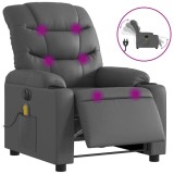 Cumpara ieftin Fotoliu de masaj electric rabatabil, gri, piele ecologica
