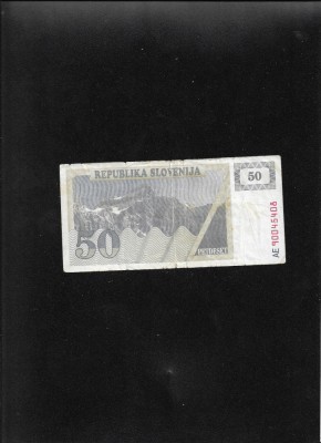 Slovenia 50 tolari 1990 seria90045408 uzata foto