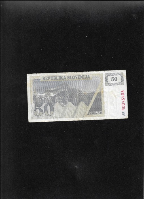 Slovenia 50 tolari 1990 seria90045408 uzata