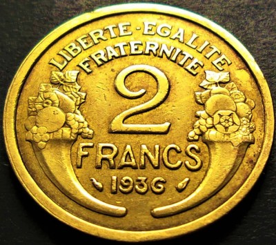 Moneda istorica 2 FRANCI - FRANTA, anul 1936 * cod 4734 B foto