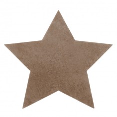 Covor lavabil modern SHAPE 3148 Stea shaggy - bej, antiderapant, 80x80 cm