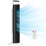 HOMCOM Ventilator tip turn silențios cu telecomandă 3 viteze 3 moduri temporizator 7,5 h oscilație 70&deg; Alb și Negru | Aosom Romania