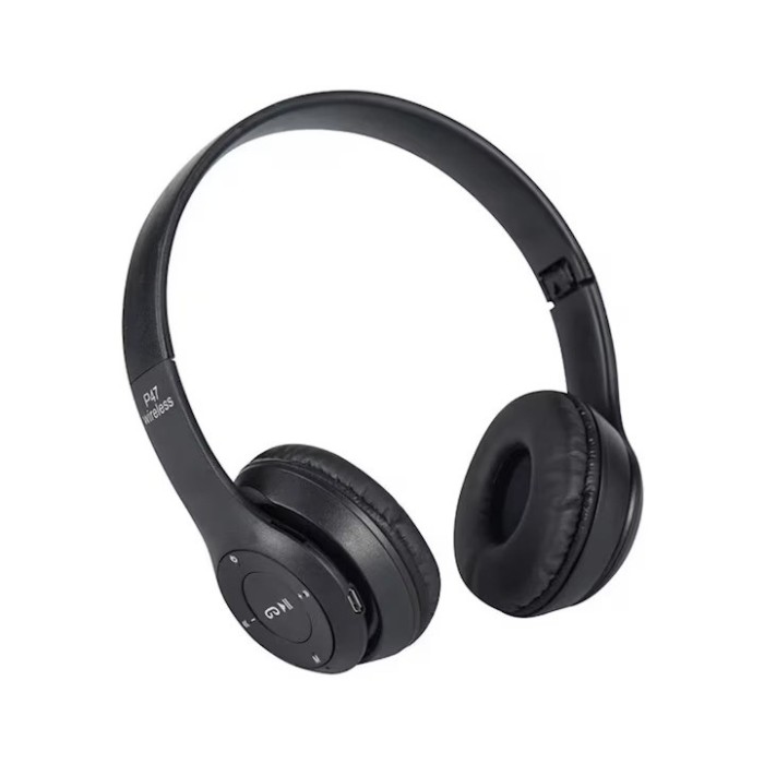 Casti wireless P47, Bluetooth 5.0 + Edr, Stereo, Radio FM, MP3, microfon, negru