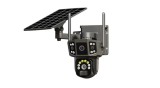 Cameră de supraveghere 4G cu panou solar, 4 camere, zoom optic 10X