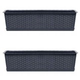 Jardiniera decorativa, Ratolla Case P, antracit, set 2 buc, 68.5x17.3x15 cm GartenVIP DiyLine