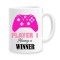 Cana alba personalizata &quot;Player 1, always a winner&quot;, INOVATIX&reg;. 330ml