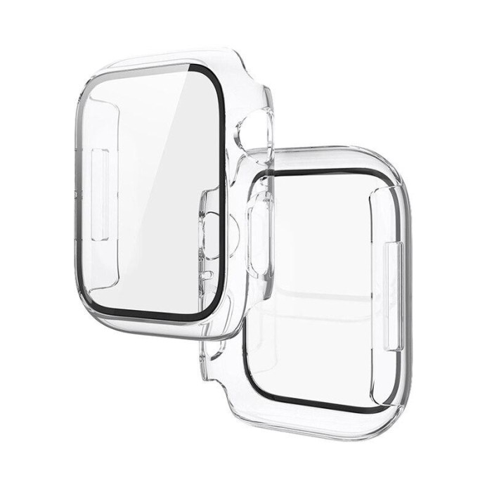 Husa de protectie Hoco 45mm cu sticla pentru Apple Watch 7/8 WS3 - Transparenta