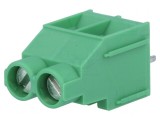 Regletă Conexiuni PCB 90&deg; 6,35mm 2 Piste 4mm2