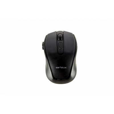 Mouse Serioux Pastel 600, Wireless, 1600 DPi Ajustabili, 5 Butoane, Scroll, Senzor Optic, Receiver USB, Ambidextru, Negru foto