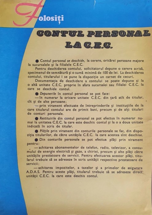 AF39 Afiș CEC, Rom&acirc;nia comunistă