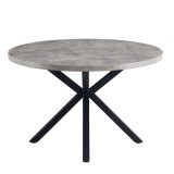 Cumpara ieftin Masa cu blat rotund din mdf gri carbon si picioare metal negru Medor 120x76 cm
