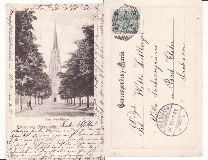 Cernauti ( Bucovina )-Biserica catolica- clasica, rara, edit.Horowitz