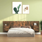 Tablie de pat cu dulapuri, stejar fumuriu, lemn prelucrat GartenMobel Dekor, vidaXL