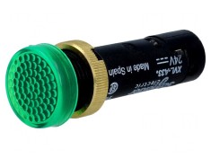 Lampă de control LED verde 24VDC &Oslash;12mm IP40 plastic