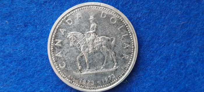 CANADA 1 DOLLAR 1973 argint POLITIA MONTANA RCMP