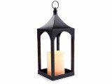 Cumpara ieftin Felinar metal negru cu lumanare led cm 17x17x47 H
