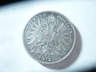 Moneda 2 Koroane 1912 Austria Fr.Josef ,argint , cal. F.Buna foto