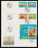 1992 Romania - 3 FDC Descoperirea Americii 500 ani LP 1296 + LP 1297, Columb, Romania 1900 - 1950, Istorie