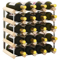 vidaXL Suport sticle de vin pentru 20 sticle, lemn masiv de pin