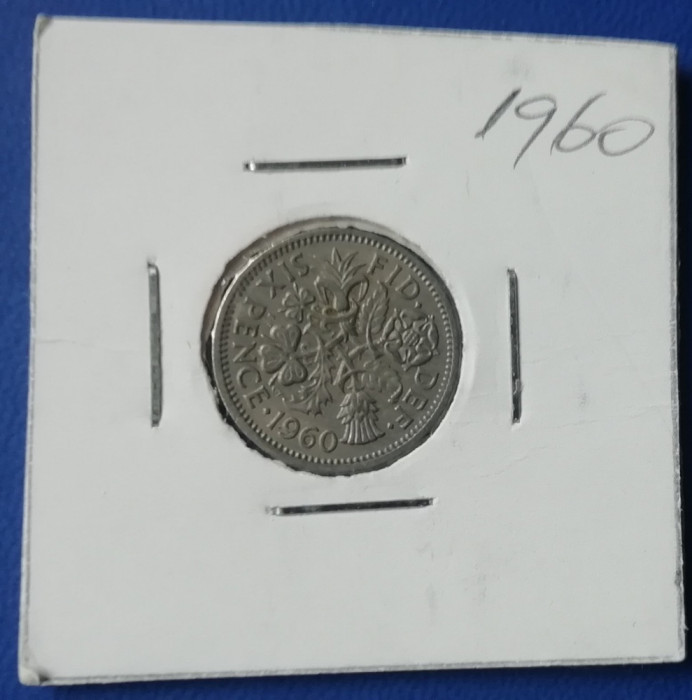 M3 C50 - Moneda foarte veche - Anglia - six pence - 1960