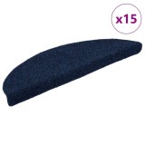 vidaXL Covorașe scări autoadezive 15 buc bleumarin 56x17x3 cm punch