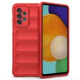 Husa pentru samsung galaxy a52 4g / a52 5g / a52s 5g, antisoc, margini striatii, magic shield, red