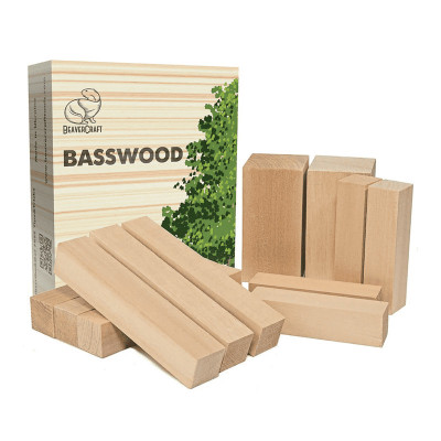 Set de blocuri din lemn pentru sculptura BeaverCraft BW12, 12 piese foto