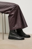 Answear.LAB cizme de piele culoarea negru, cu toc plat