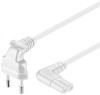 Cablu de alimentare Euro la IEC C7 unghi 90 grade 2m Alb, Goobay 97351