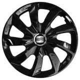 Set 4 Capace Roti 17 inch, Stig Negru Lucios, Compatibil cu Seat