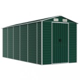 Cumpara ieftin Sopron de gradina, verde, 191x470x198 cm, otel zincat