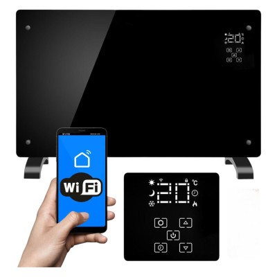 Panou de incalzire din sticla, 2500W, 3 trepte, cu termostat, timer, dispay LED, WiFi Household NewTrend foto