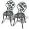 vidaXL Scaune bistro, 2 buc., verde, aluminiu turnat