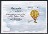 Grenada Grenadine1993-200 ani de la primul zbor cu balonul in America,colita,MNH, Nestampilat