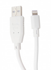 Cablu date si incarcare HighSpeed Lightning - USB 2.0 alb, 1,5 m lungime, pentru Apple iPhone, iPad, iPad foto