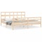 Cadru pat cu tablie 200x200 cm, lemn masiv de pin