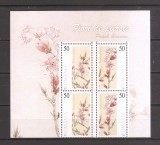 Romania 2011, LP.1906 - Flori de piersic, pereche cu manseta ilustrata, MNH