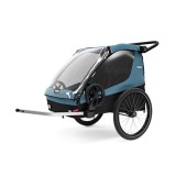 Remorca de bicicleta pentru transport copii Thule Courier AEGEAN BLUE 2 locuri