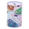 Pușculiță Metalică, Model Bancnote Euro, Multicolor, 10x15cm, Fără Capac, Oem