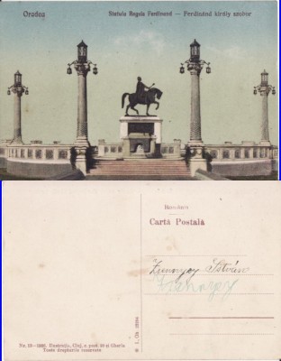 Oradea (Bihor), Nagyvarad - Statuia Regele Ferdinand foto