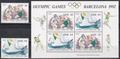 Irlanda 1992 - Jocurile Olimpice - Barcelona, Serie + Bloc, MNH foto