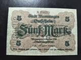 GERMANIA MEMNINGEN 5 MARCI 1918 UNC