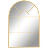 HOMCOM Oglindă de Perete Modernă &icirc;n Formă de Arc cu Ramă și C&acirc;rlige, pentru Sufragerie și Hol, 91x60 cm, Auriu | Aosom Romania