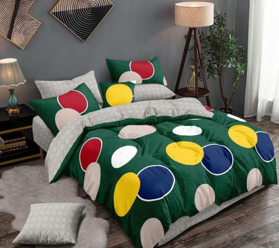 Lenjerie de pat pentru o persoana cu 2 huse de perna dreptunghiulara, Adisa, bumbac mercerizat, multicolor foto