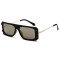 Ochelari de Soare, Zamo&reg;, CZL633, Protectie UV400, Model Dreptunghiular, Rama Neagra, Lentile Negre